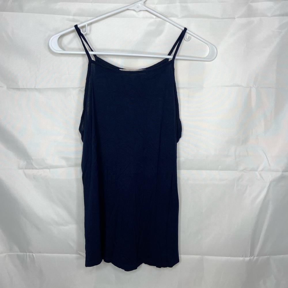 EUC LOFT women’s navy‎ blue rayon relaxed lightweight summer thin tank top small